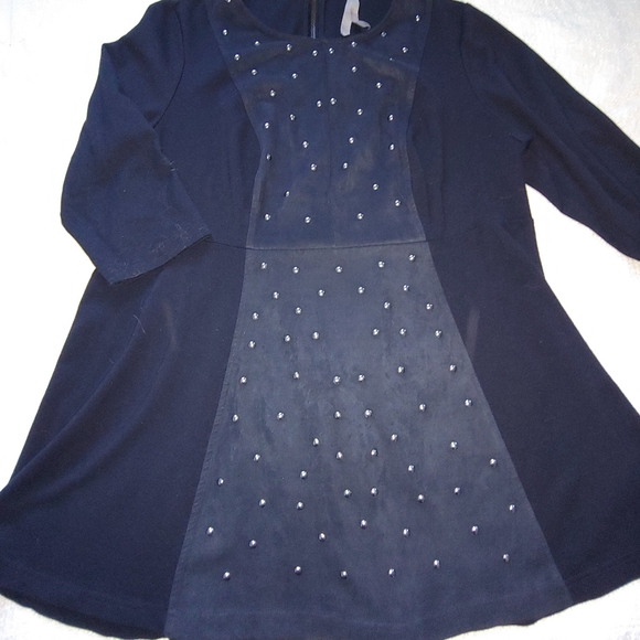EUC Plus Size Melissa McCarthy Seven7 Studded Faux-Suede-Front Tunic – Size 1X - Picture 8 of 12
